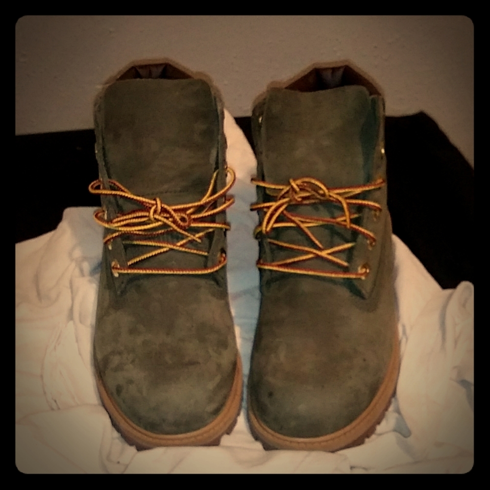 Olive green timberlands